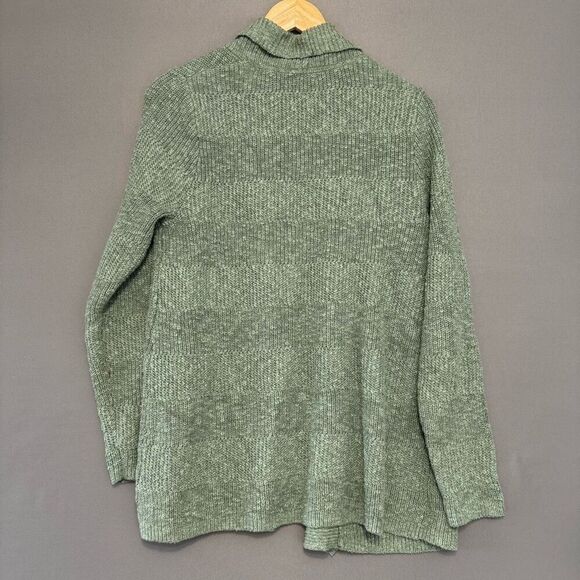 L.L.Bean Women’s Green Knit Open Cardigan Sweater Size Large - Picture 5 of 8